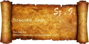 Szecskó Iván névjegykártya