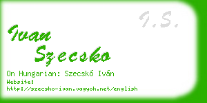 ivan szecsko business card
